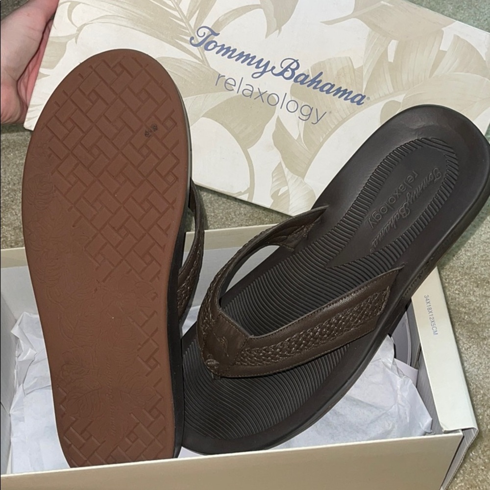 NIB MENS THONG SANDALS SZ 14